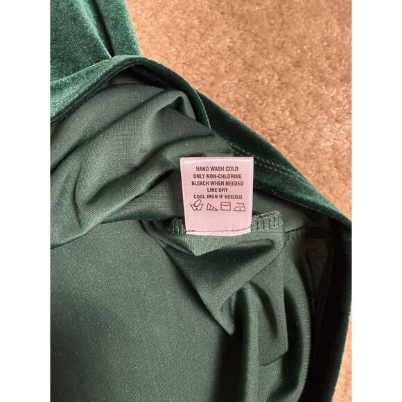 MSK Petite Dress Size Medium Petite Green Knee Length Dress Velvet E122 - Picture 8 of 11